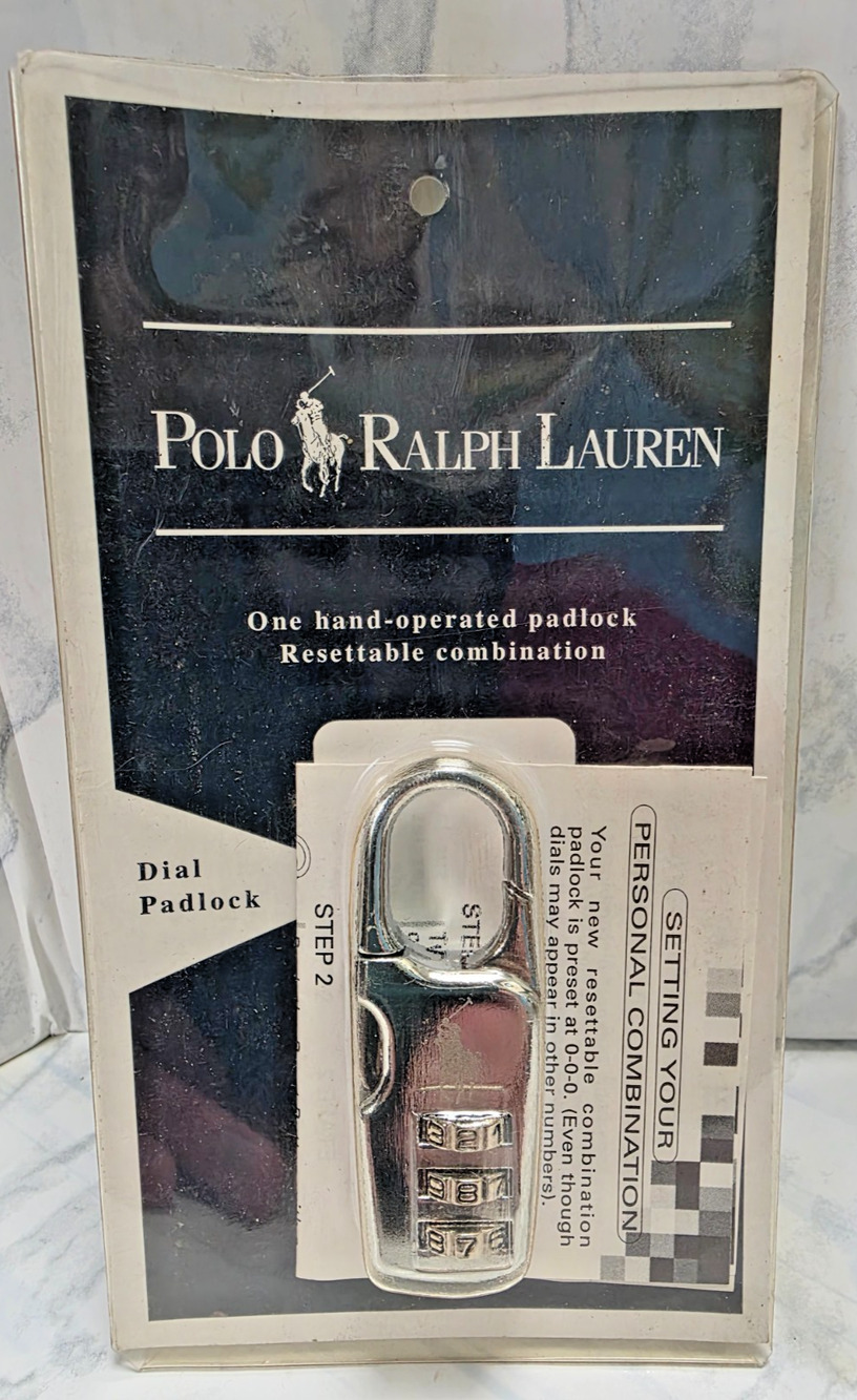 Polo Ralph Lauren RL2000 One-Hand Operated Dial Padlock Resettable Combo Lock